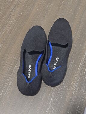 Rothys Black Flats Size 8 Knit Slip On Work Shoes